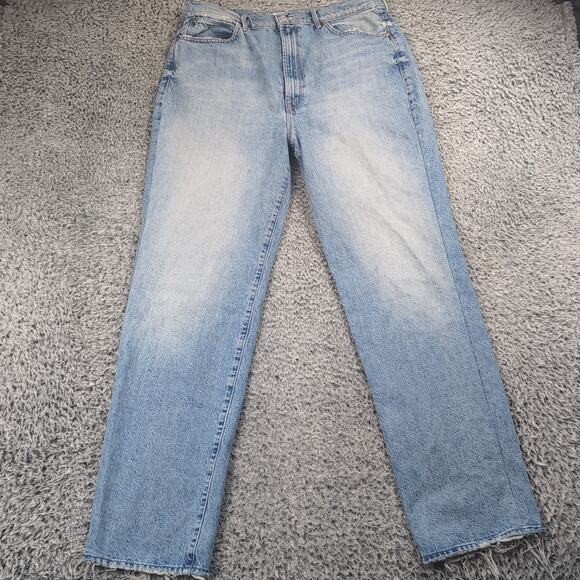 Mother Jeans Women 34 Blue Distressed High Waisted Tunnel Vision Sneak Baggy Y2k - Picture 3 of 10